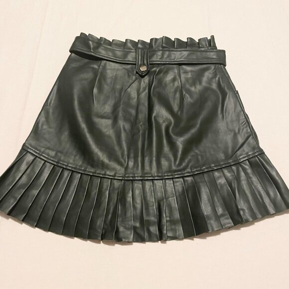 Zara Pleated Faux Leather Mini Skirt Size Small - Picture 11 of 16